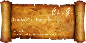 Csukás Gergő névjegykártya